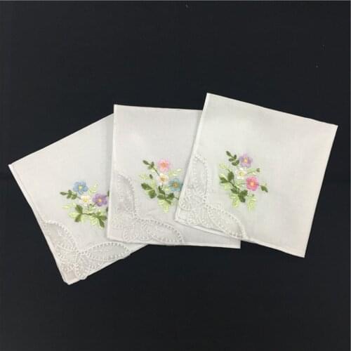 12 Pieces Female Handkerchiefs In Printed Fabric - Size 28x28cm - 100% Cotton