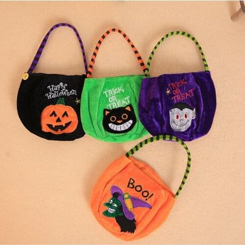 2Pcs Halloween Cartoon Pumpkin Witch Gift Bag Cute Tote Bag Halloween Round bottom Decoration For Children Party Trick Or Treat
