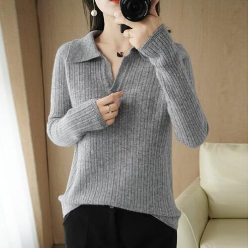 20 autumn/winter new pullover pure wool turtleneck pure color vertical stripe slimming sweater cashmere knitted bottoming shirt