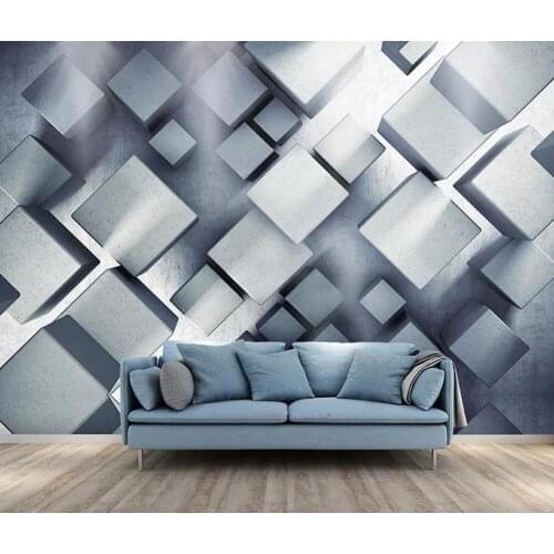 3D Geometry 55 Cubic square Custom Wallpaper Modern Abstract Art Wall Mural for Living Room Wall Decoration