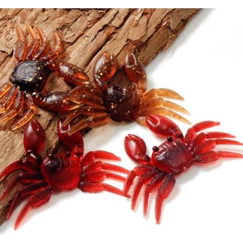 5Pcs 8cm Jigging Lure Soft Fishing Lures Artificial Lifelike Fish Bait Wobbler Crab Shaped Sea Creature Swim Bait Tackle