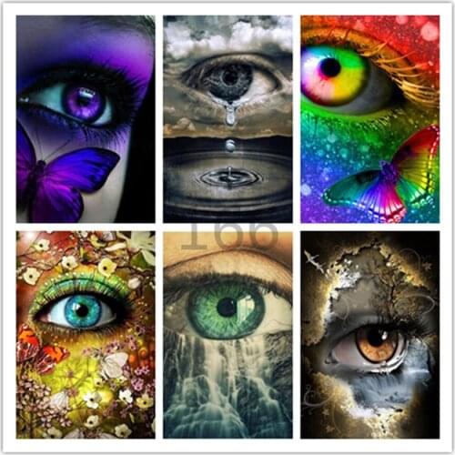 5d Diamond Painting Color Eyes Full Square/round Diamond Embroidery Wall Decoration Mosaic Set Diamond Art