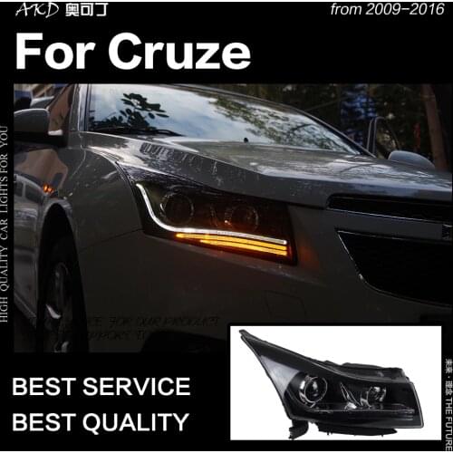 AKD Car Styling Head Lamp for Chevrolet Cruze Headlight 2009-2016 Double Lens LED DRL LED Signal Hid Bi Xenon Auto Accessories