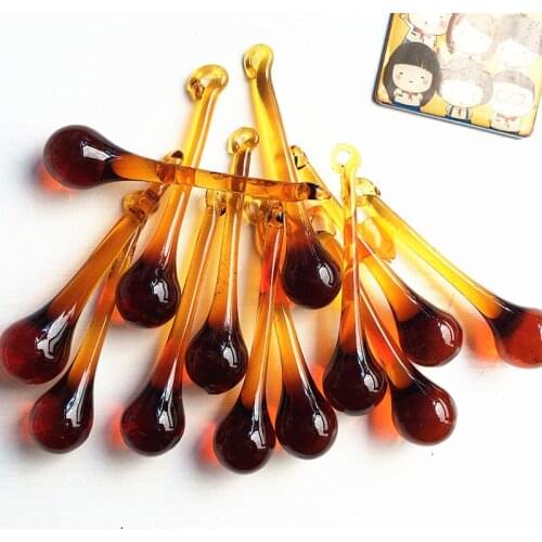 Free Shipping 20pcs 20x80mm Crystal Glass Brown Raindrop Pendant Chandelier Parts Glass Chandelier Prism Hanging Home Decoration