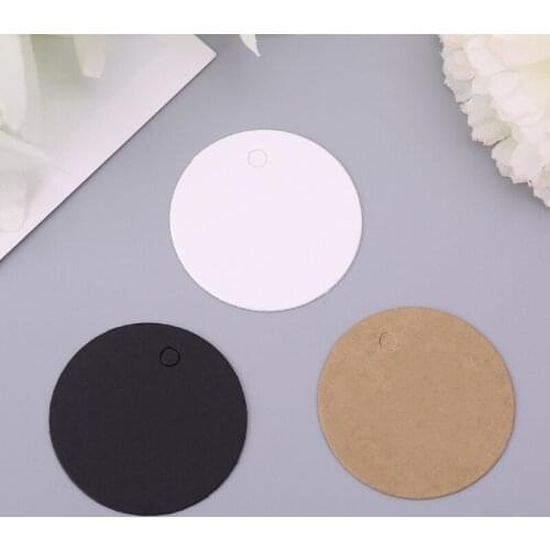 100pcs Blank Kraft Paper Hang Tags Wedding Party Favor Label Price Gift Card 4cm QX2E