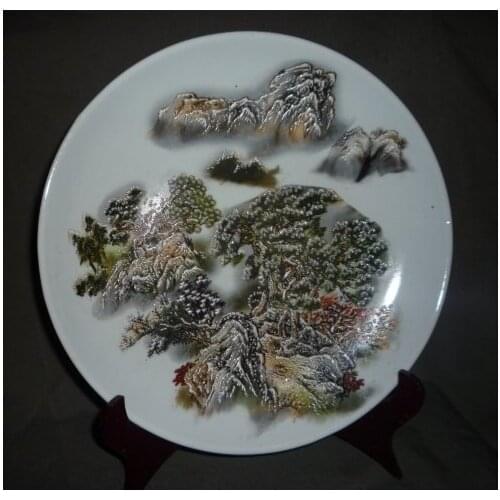 Large Rare Qing Dynasty porcelain plate ,pine tree,Free shipping