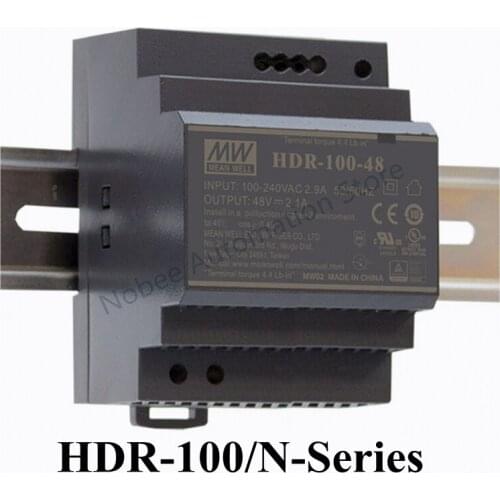 Mean Well HDR-100/N DC 12V 15V 24V 48V meanwell Ultra Slim Step Shape DIN Rail Power Supply