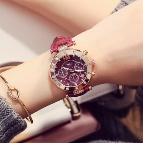 Women Luxury Brand Rose Gold Watches Women Waterproof Classic Leather Strap Watch Ladies Big Dial Wrist Watch Clock Gift 2021