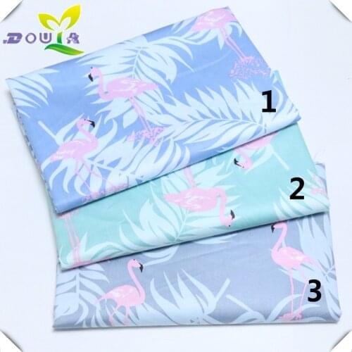 Flamingo printing cloth children cartoon whole cotton twill bedbed pillowcase fabric pure cotton handmade DIY cloth