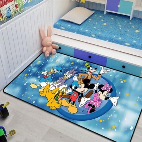 Childrens Carpet Bedroom Door Mat Wood Printing Carpet Mickey Minnie Mouse Living Room Kitchen Play Mat Gift Boy Girl Favorite