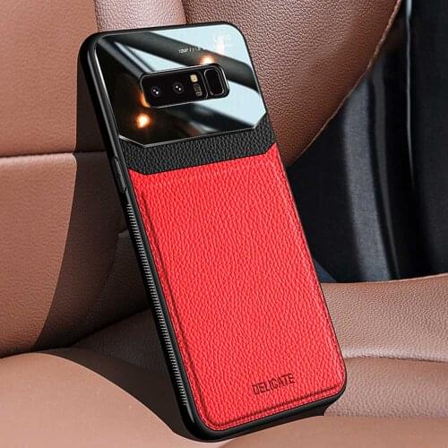 Hybrid Case For Samsung Galaxy Note 8 9 10 Plus Case Note 20 Ultra Cover PU Leather & Acrylic Phone Protector