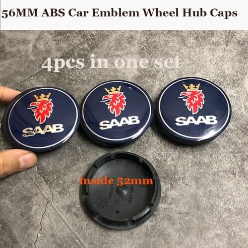 Good Quality ABS 56mm 2.2inch Car Badge Emblem Wheel Center Caps for SAAB 9-3 9-5 4pcs/lot Auto Logo Tires Rims Wheel Hub Caps