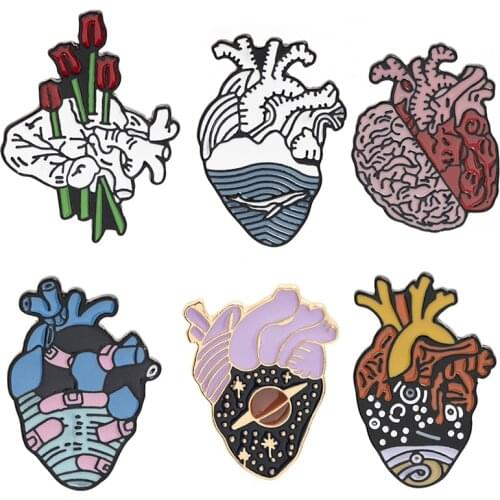 Personality Enamel Pins Halloween Art Medical Heart Mental Brooch Jeans Lapel Badges Pin Jewelry