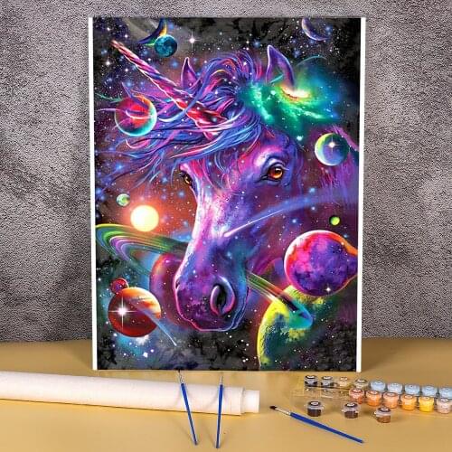Animal Unicorn Painting By Numbers Package Oil Paints 40*50 Canvas Painting Paintings For Children Handicraft Handiwork Art