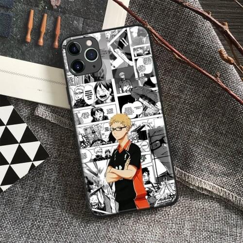 Kei Tsukishima Haikyu!! Anime Soft Silicone Glass Phone Case for IPhone SE 6s 7 8 Plus X Xr Xs 11 12 Mini Pro Max Samsung