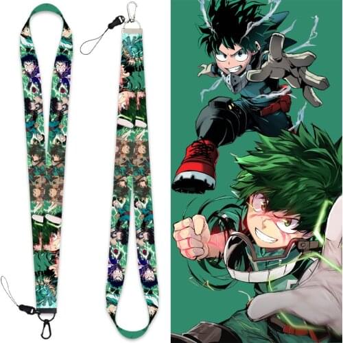 Japanese Anime My Hero Academia Midori Valley Izuku Original Mobile Lanyard Ribbon Keychain Detachable Lanyard