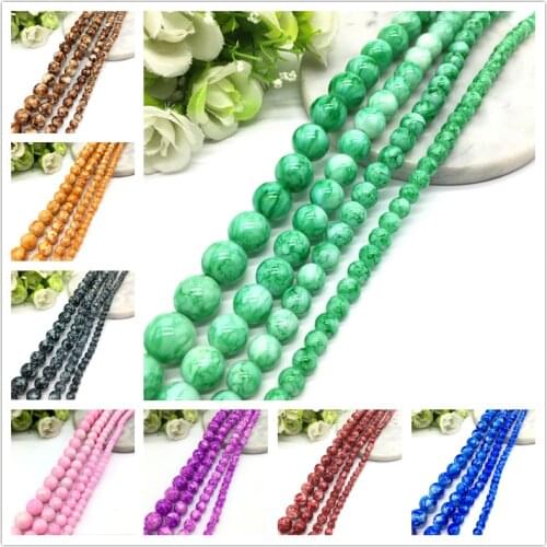 6 8 10 12mm Glass Bead Round Beads Jewelry Making Accessories Bracelets Nacklace DIY