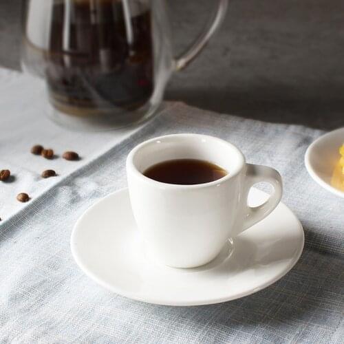 Nordic Style Simplicity Solid White Ceramic Latte Coffee Cup Small Dish Set60ml Italy Espresso Mug Saucer Kits Ceramic CoffeeCup