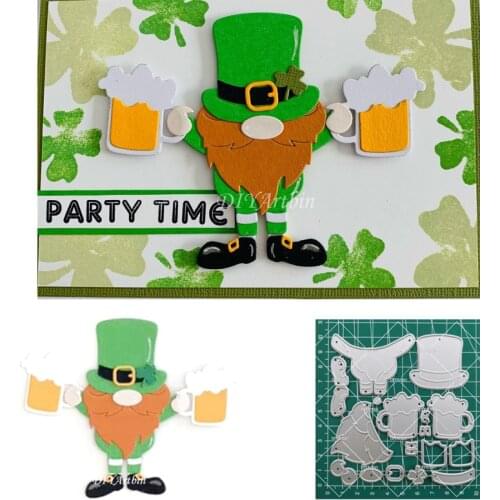 Leprechaun Gnome Beer celebration Party new design christmas 2020 metal cutting dies stencils for decor