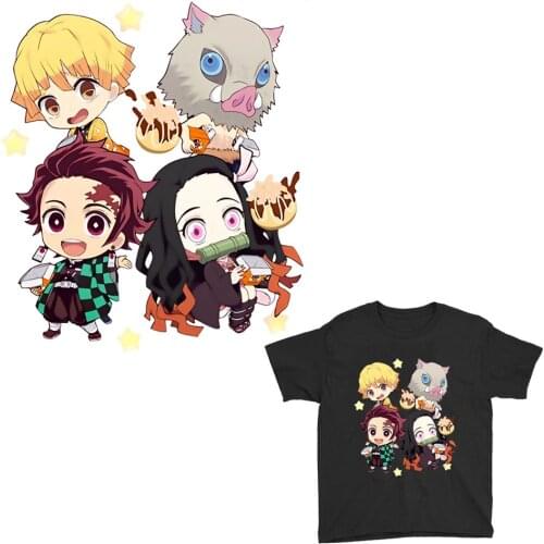 Hot Anime Demon Slayer Iron On Patches For Clothing A-level Washable Thermal Transfers Sticker On Clothes T-shirt Jeans Applique