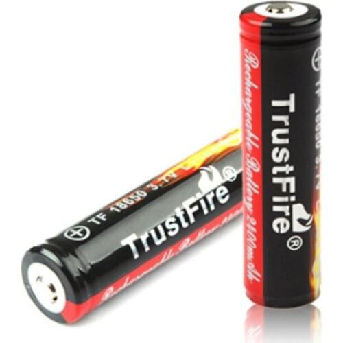 2PCS/LOT Genuine Product TrustFire 3.7V 2400mAh 18650 Rechargeable Li-ion Battery Rechargeable Protected Li-ion Battery for led