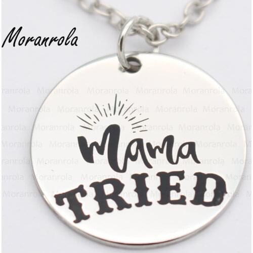 New arried" Mama Tried "Copper necklace Keychain,charm Mommy Mother Momlife Gifts Mother day jewelry