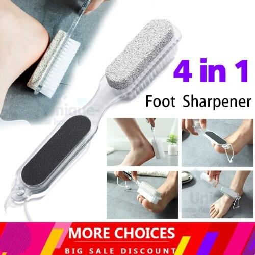 Multi-functional Pedicure Scrubber with Foot Brush, Pumice Stone, Foot Rasp & Sand Paper For Remove Dead Skin Foot Care Tool