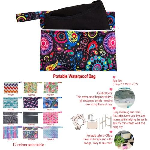 Ohbabyka Reusable Washable Wet Bag For Sanitary Pad Menstrual Sanitary Aunt Bag Mama Sanitary Towel Pad Bag Dropshipping 6Colors