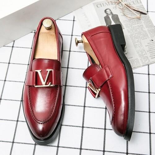 FIXSYS Arrive Mens Dress Shoes Retro Casual Busines Shoes Fashion Leather Man Wedding Formal Shoes Slip-on Oxfords Office Shoes