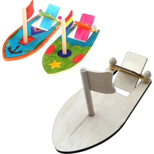 Handmade Assembling Building Kits Ship Model Wooden Sailboat Toy Sailing Model Assembled Wooden Kit Childrens Coloring DIY Boat