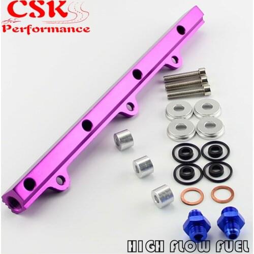 High Flow BILLET Fuel Rail Kit Fit For Mitsubishi Lancer Evolution EVO 1 2 3 4G63 92-96 PURPLE
