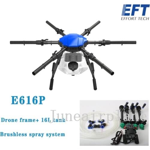 New Design EFT 616P Agricultural Spraying drone E616S 16KG 35mm 40mm Folding Wheelbase Frame