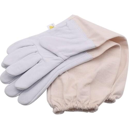 Beekeeper gloves 1 Pair Bee Gloves Sheepskin Gloves Anti-bee Anti-sting for Professional Apiculture Beekeeper Beekeeping Tool