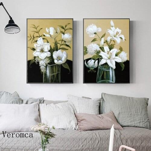 Scandinavian Style Beautiful Flowers In A Vase Canvas Painting Posters And Prints Wall Pictures For Living Room Home Decoration