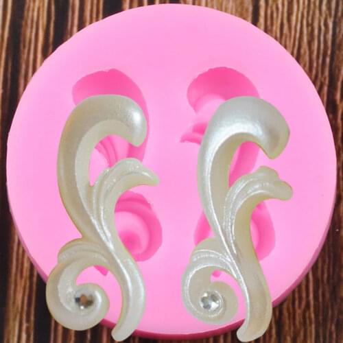 Scroll Leaves Silicone Molds Cake Border Fondant Mould Chocolate Candy Polymer Clay Moulds Cake Decorating Tools