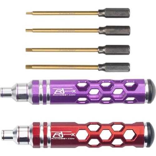 RJX 1.5/ 2.0/ 2.5/ 3.0mm 4 In1 6.35mm Hex Screwdriver Repairing Tool for RC Models Car Boat Airplane