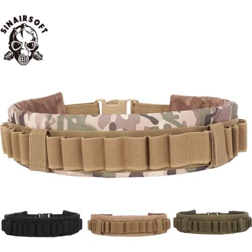 Tactical Shell Bandolier Belt 12/20 Gauge Ammo Holder 25 Rounds Gun Bullet Belt Pouch Cartridge Waist Belt Bag For Hunting