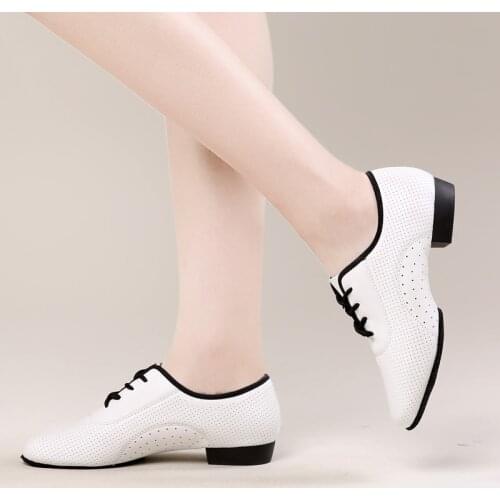 USHINE BD-A1 new white heel 2.5cm workout Jazz Fitness Zapatos De Baile Latino Mujer ballet Latin Ballroom dance shoes women