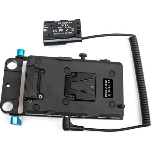 WY-VG1 Power Supply Systerm V Mount Plate Battery Plate Adapter Couple with LP-E6 for Broadcast SLR HD Camera