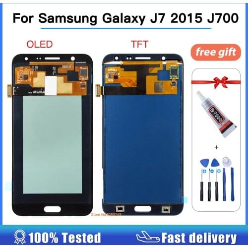 Tested 5.5" OLED For Samsung Galaxy J700 LCD J700F J700H J700M Touch Screen Digitizer Display Assembly For Samsung J7 2015 LCD