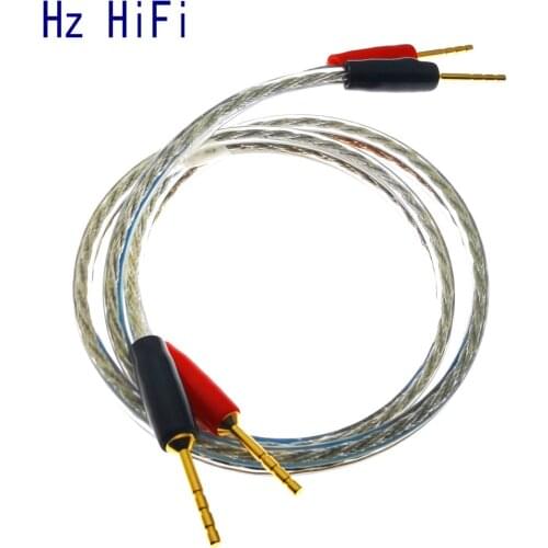 1PCS 2MM Gold Plated Plug Cable with 2.0 Plug Banana Spade Plug Open Wire Amplifier Surround Sound Audio Cable Wire 5M - 10M