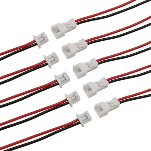 20/10/5/2/1Pair Jst Wire Cable Connector JST 1.25mm 2 Pin Micro Male Female Connector Jack Plug Connectors 15CM Wires