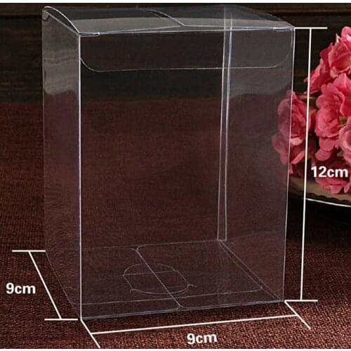 20Pcs/Lot 9*9*12cm 3.54"x3.54"x4.72" Candy Gift DIY Soap Poly Packaging Boxes Clear Plastic Event PVC Box For Flower Tree Crafts