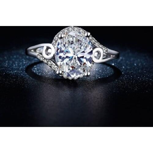 2016 women Engagement Ring gift for women silver plated Wedding luxury white with cz zircon jewelry new vintage design jewellery