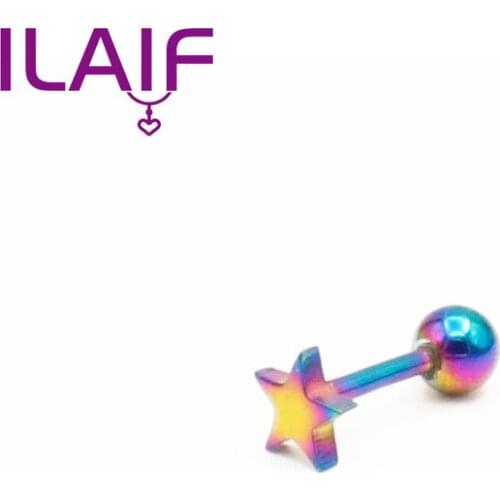 European Fashion Titanium Steel Five-pointed Star Men Simple Cross Earrings Women Ear Stud Jewelry