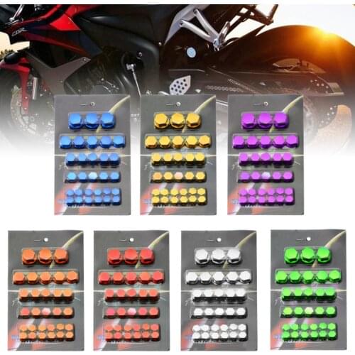 30pcs Motorcycle Scooter Color Screw Nut Bolt Cap Cover Decoration Parts 7Colors For Yamaha For Kawasaki For Honda