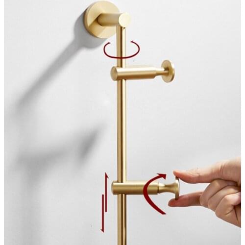 60cm 4 Hooks Brass Cloth Hanger North European Wall Hook Bedroom Storage Cloth Holder Multifunction Holder Storage Bedroom