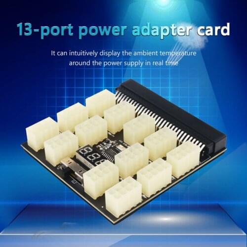 ATX 13X 6 8Pin New Board Adapter Riser 1200W Boot Board Power Supply Adapter 12V Power Board Converter Card for BTC Miner Mining