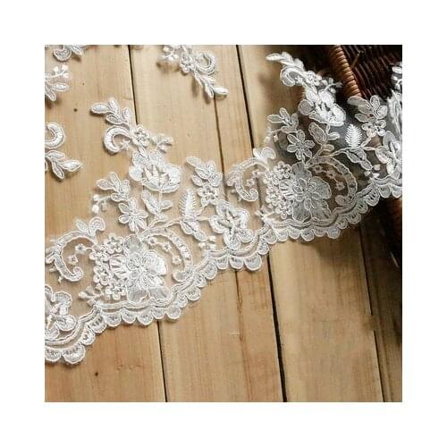 White Wedding Head Jewelry DIY Material Curtain Handmade Lace Embroidery Clothing Clothes Cloth Accessories