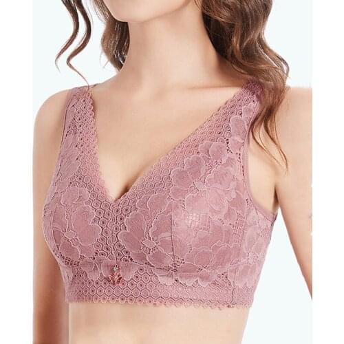 Sexy Women Wireless Bra Lace Breathable Semaless No Steel Ring Full Cup Large Size Underwear Pushup Bra Summer Brasieres Para